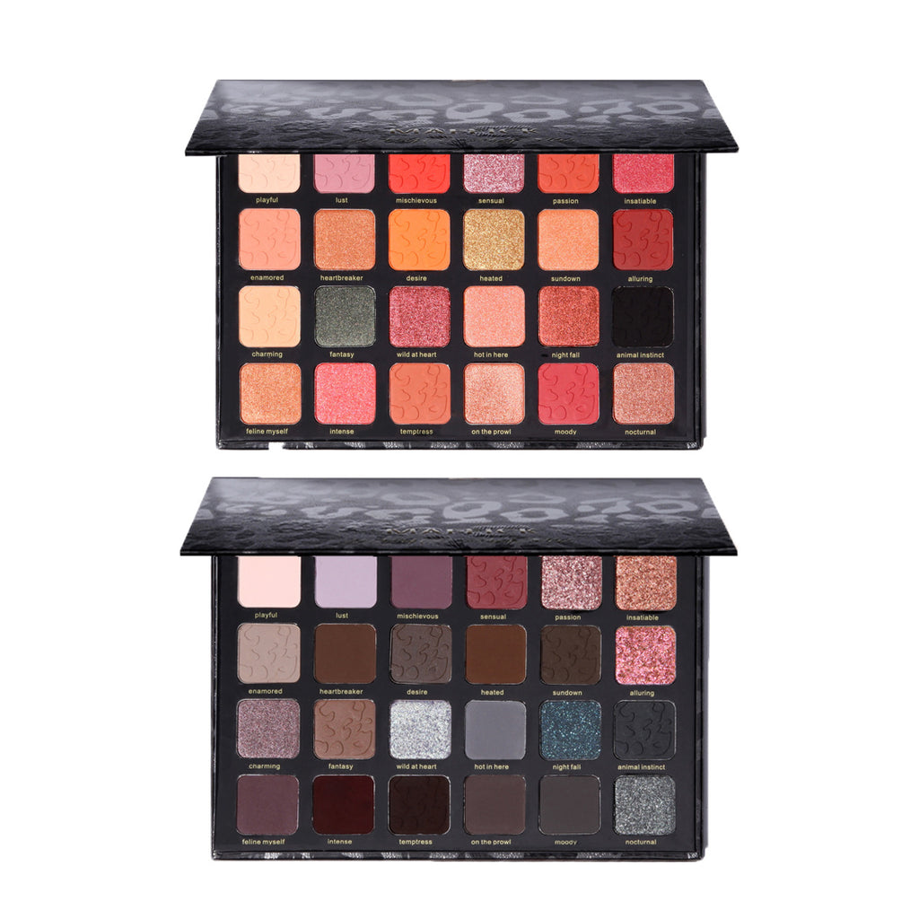 Cross-border Explosions MAFFICK 24 Color Leopard Eye Shadow Palette Chameleon Pearlescent Matte Makeup Effect Lasting Wholesale