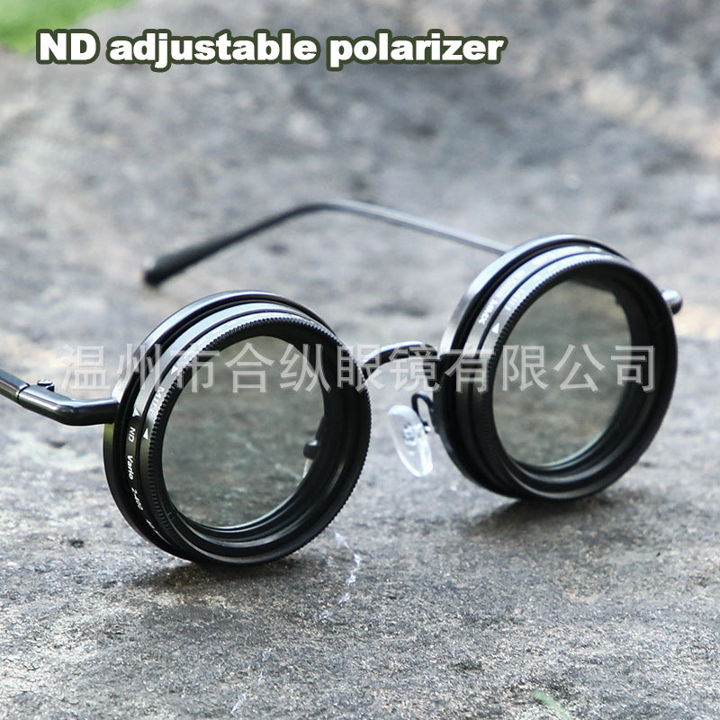 Purely Handmade Nd9 Adjustable Light-Reducing Sunglasses For Fishing And Driving, Uv Anti-Ultraviolet Filter, Personalized Polarized Sunglasses
