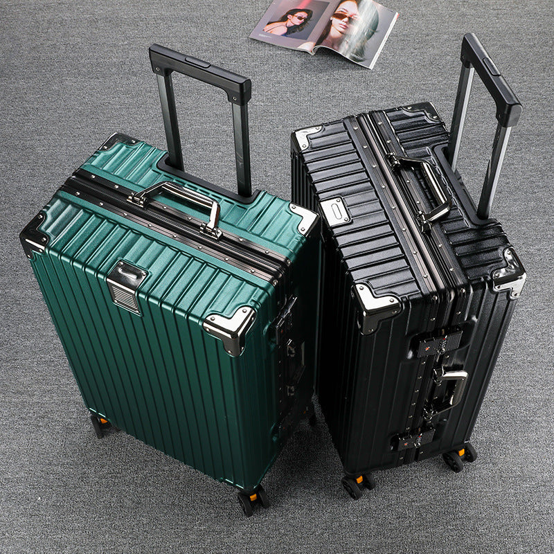 Suitcase For Male Students, Large-Capacity Aluminum Frame Password Box, Female Suitcase, Strong And Durable, Thickeneded Trolley Case With Universal Wheels