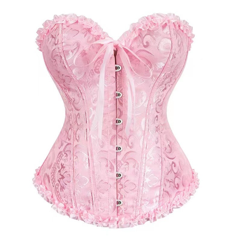 European And American Court Corset Vintage Gathering Belly Corset Sexy Wedding Dress Base Corset Shaping Top
