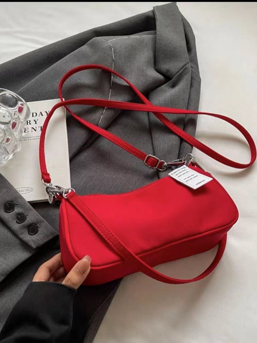 Red Bag For Women 2025 New High-End Single Shoulder Satchel Armpit Bag Niche Design Simple Versatile Commuter Bag
