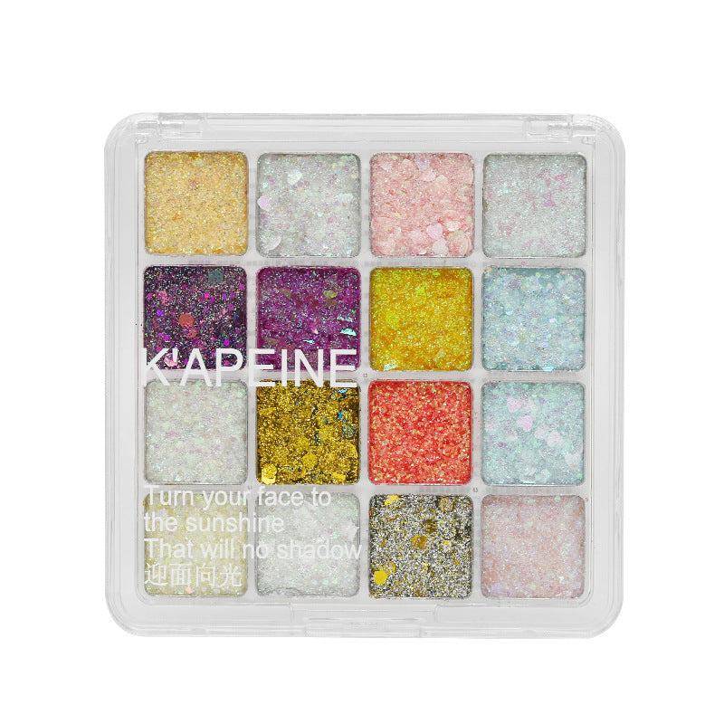 Cross-border Multicolor Sequins Eye Shadow Mermaid Sequins Stage Performance Eye Shadow Plate Shiny Broken Diamond Children's Day Eye Shadow