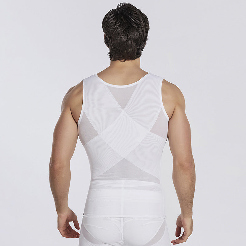 Men's Breasted Adjusting Abdominal Shaping Clothes Tunic Belted Belly Belt Beer Belly Shaping Vest Invisible Breathable