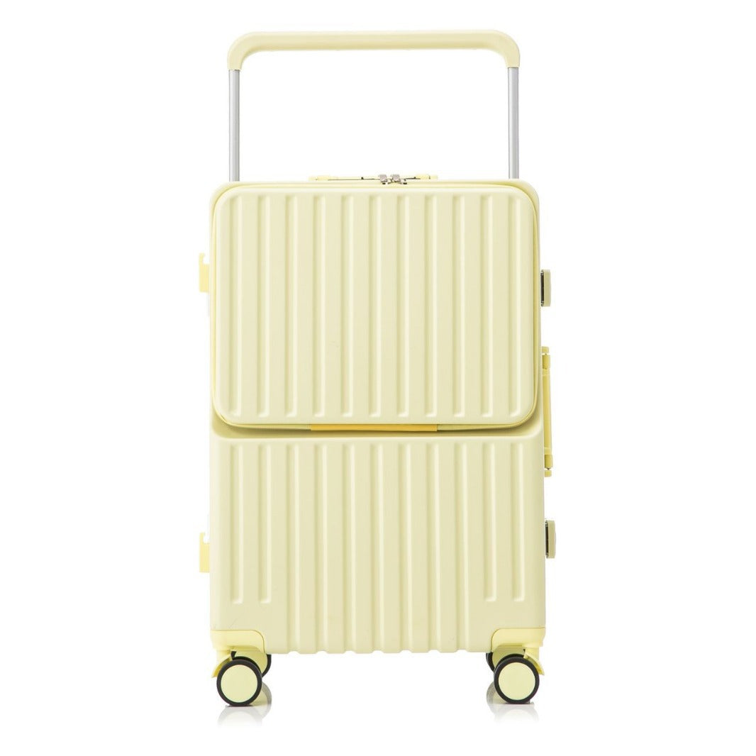 Wide Tie Rod Luggage Case 2024 New Front Opening Multi-function Trolley Case 24 Inch Large Capacity Travel Password Box