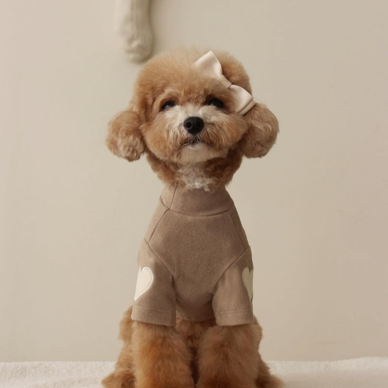 Autumn And Winter Bitter Bear Teddy Yorkshire Bo Meide Velvet Sweatshirt Dog Cat Pet Love Embroidered Warm Clothes
