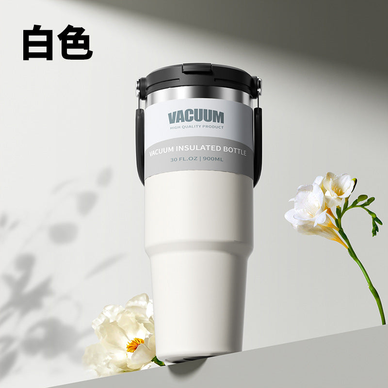 Cross-Border Insulated Cup 30oz Car Cup Stainless Steel Portable Giant Vacuum Straw Cold
