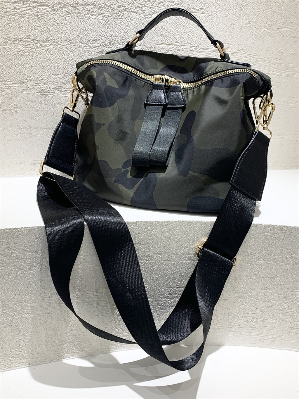 2025 Korean Style Medium-Sized Casual Saddle Bag Versatile Nylon Fabric Multi-Use Handbag Shoulder Crossbody Bag Women's Fashion Versatile