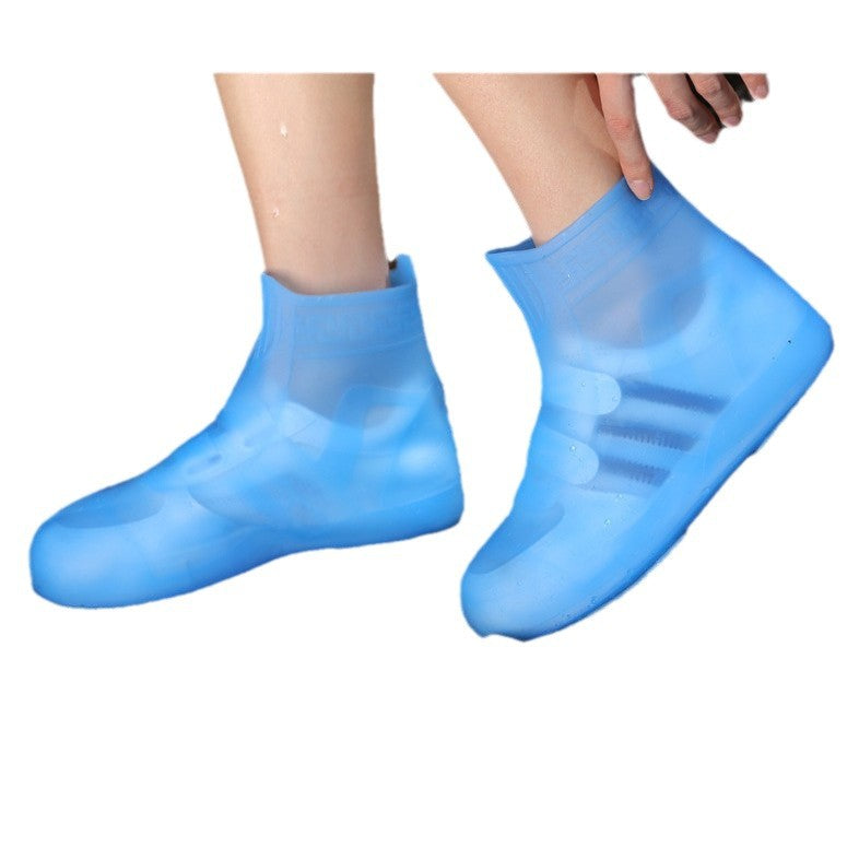 Rainproof Shoe Covers Silicone Non-Slip Rain Shoe Covers Thickened Wear-Resistant Outdoor Waterproof High-Tube High-Elastic Portable Adult Rain Boots