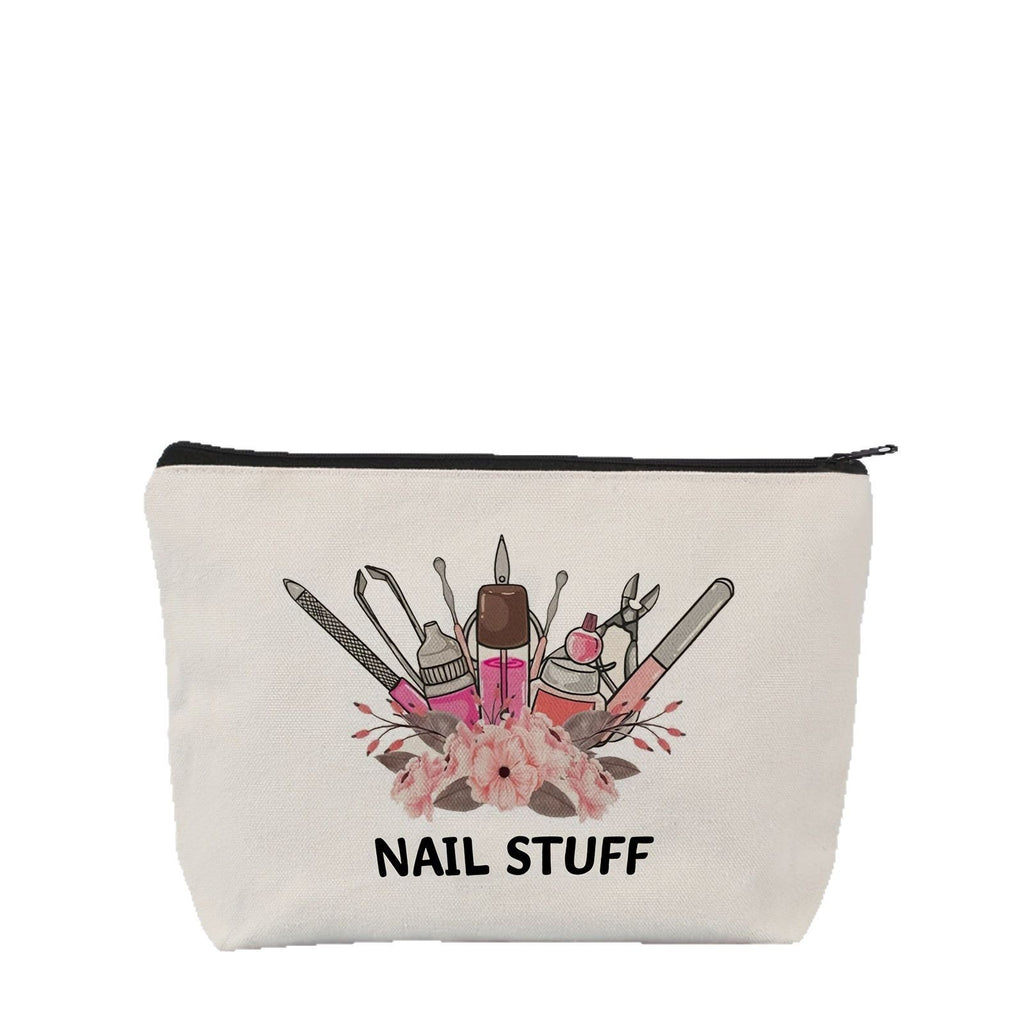 Canvas Nail Art Technical Gift Bag, Multi-functional Cosmetic Organizer, Durable Zipper Bag, Storage Bag