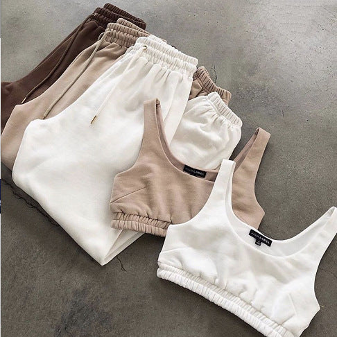 Cross-border Direct Supply Support One Piece Drop Hair Beauty Code Autumn And Winter Casual Vest Sweater Solid Color Trousers Ladies Suit