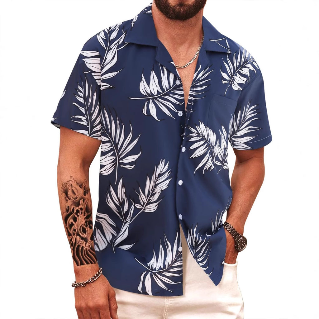 New Arrival Seaside Hawaiian Flower Shirt Men's Half-Sleeve Quick-Dry Beach Short-Sleeved Flower Shirt For Men And Women