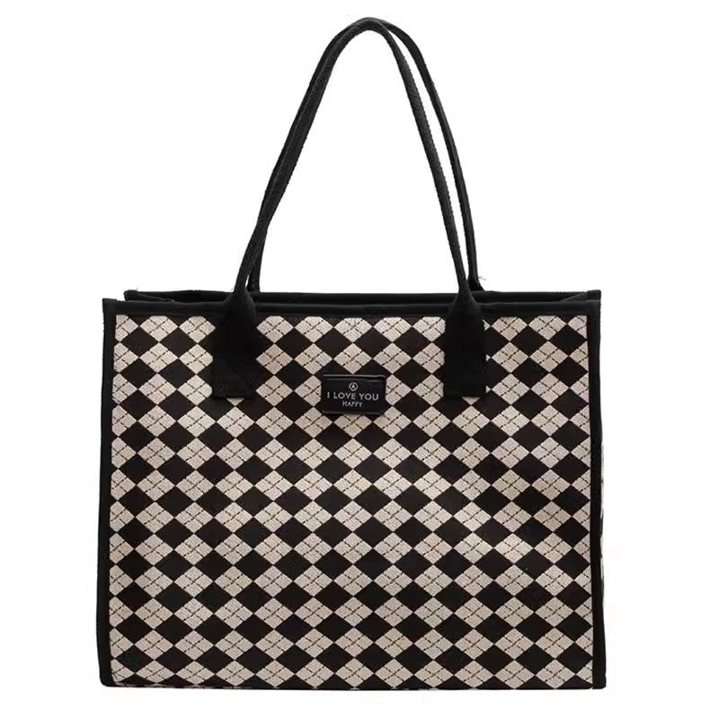 Single Shoulder Bag Women's High-grade Large Capacity Women's Handbag Niche Design Student Canvas Artistic Commuter Tote Bag