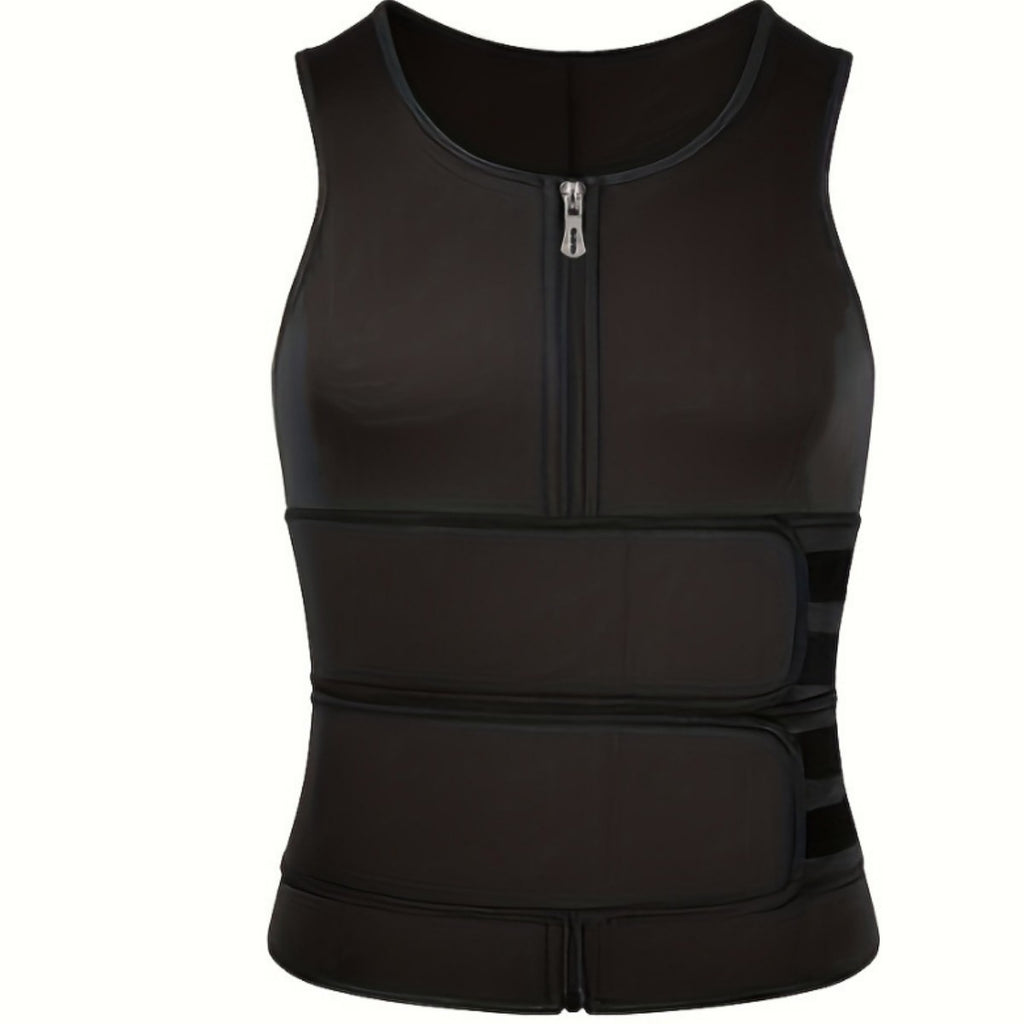 Cross-border Men's Double Belt Vest Shaper Reinforced Sweat Rubber Corset Sport Waist Tight Belt