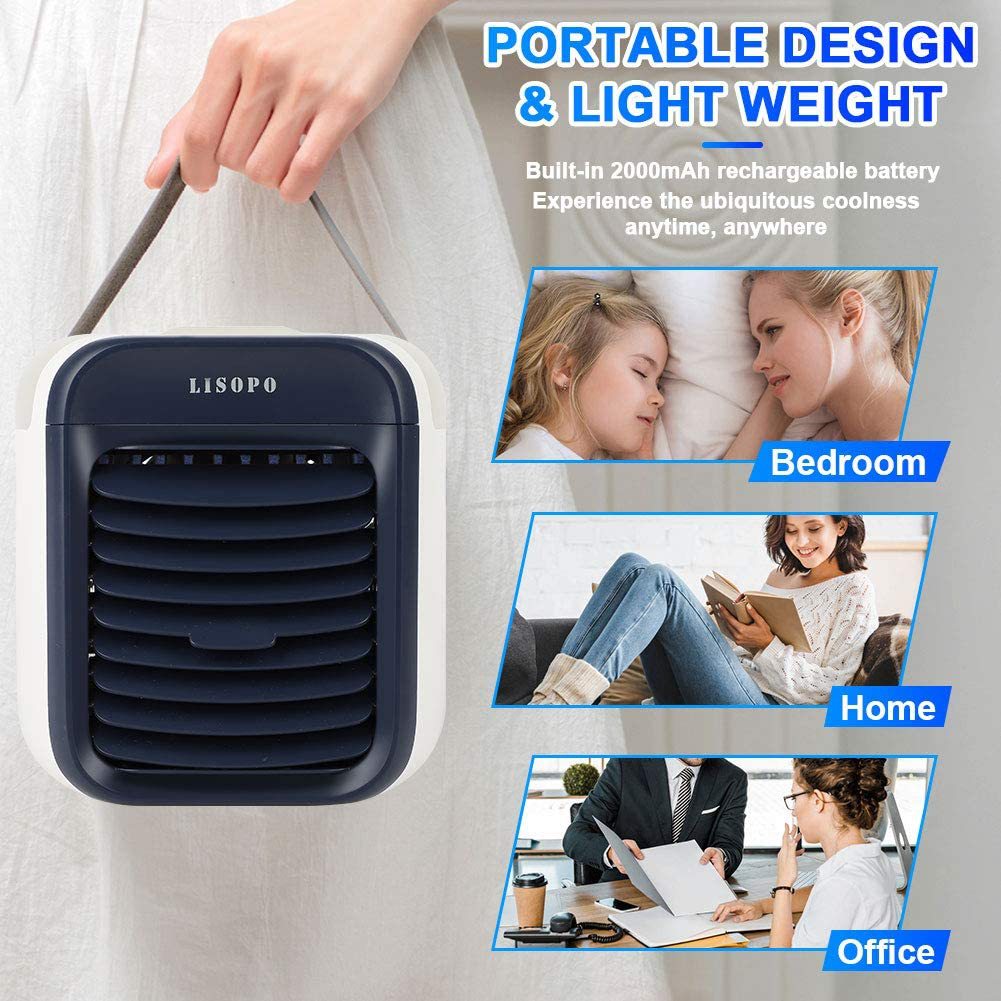 Portable Air Conditioner Rechargeable Evaporative Air Cooler Personal Space Air Purifier