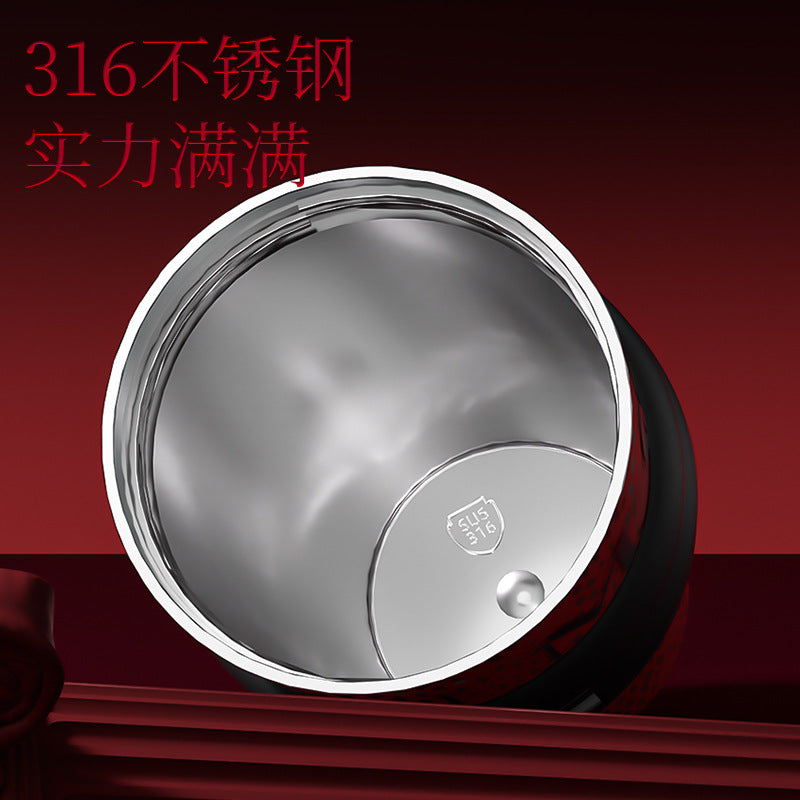 Insulated Cup 316 Stainless Steel Portable Coffee Cup For Women, High Aesthetic Value, Car-Mounted Straw Water Cup, Light Luxury Style, Wholesale 550ml