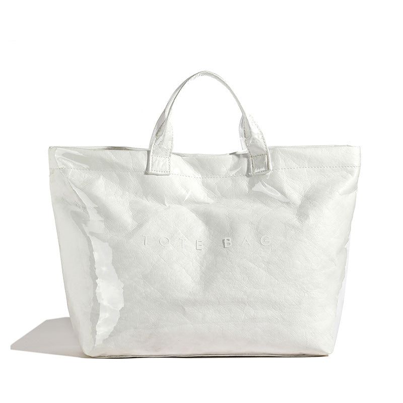 Manufacturer Customized Retro Waterproof Dupont Paper Shoulder Bag, Fashionable Work Clothing Large Capacity Tear-Resistant Kraft Paper Handbag