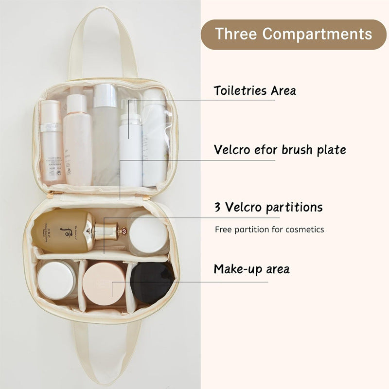 Waterproof Cosmetic Bag Large Capacity Travel Organizer With Compartment Skin Care Makeup Brush Box Portable Toiletry Bag