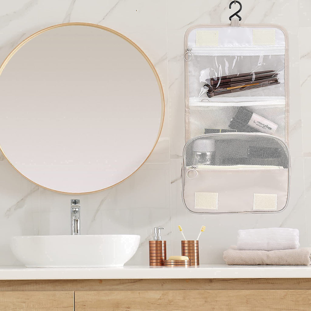 Women Cosmetic Bag Travel With Hook Toiletry Storage Organizer Women's Cosmetic Bag Waterproof Bathroom Shower Bag