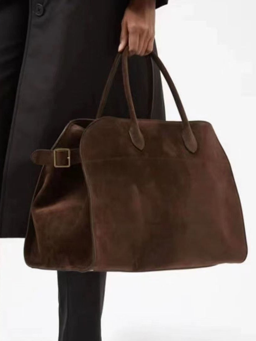 Tote Bag Women's 2025 New Autumn And Winter High-end Niche Design Large Capacity Commuting Vintage Suede Handbag