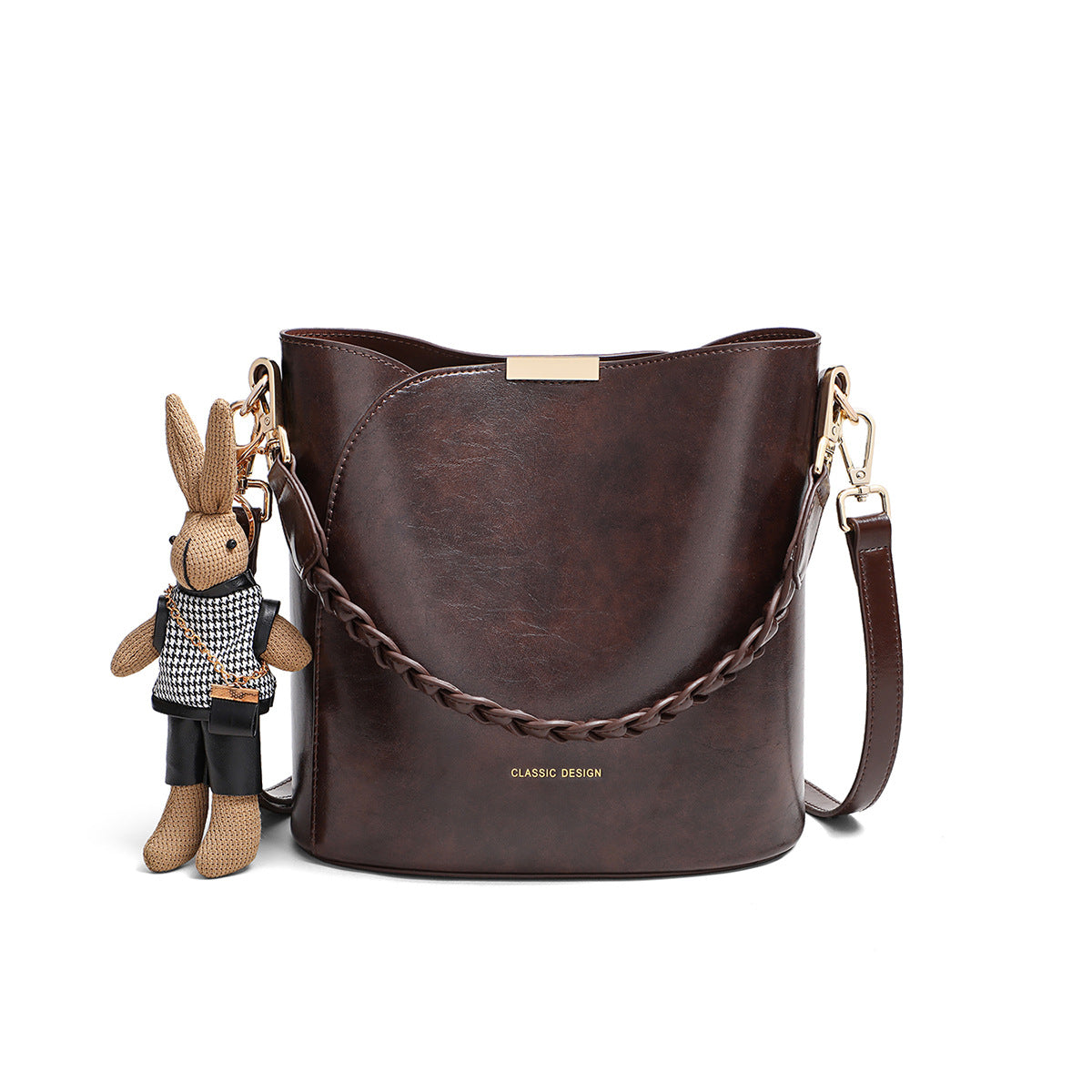 Bag Women's 2025 New High-end Texture Retro Niche Design All-match Crossbody Bag Explosive Portable Bucket Bag