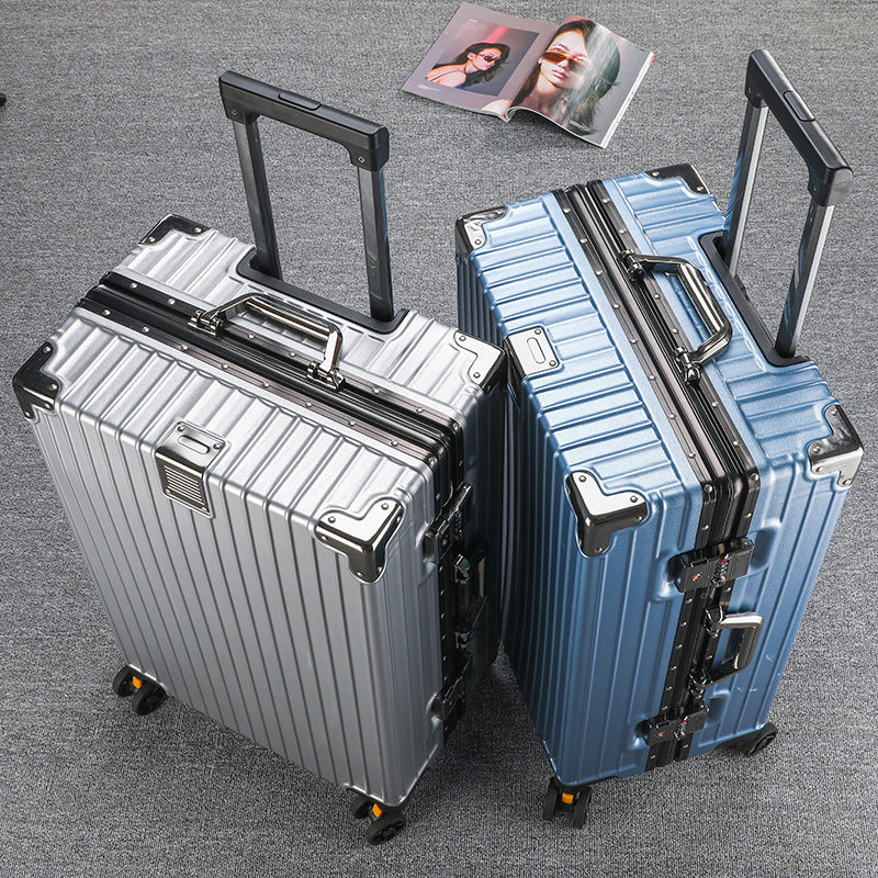 Suitcase For Male Students, Large-Capacity Aluminum Frame Password Box, Female Suitcase, Strong And Durable, Thickeneded Trolley Case With Universal Wheels