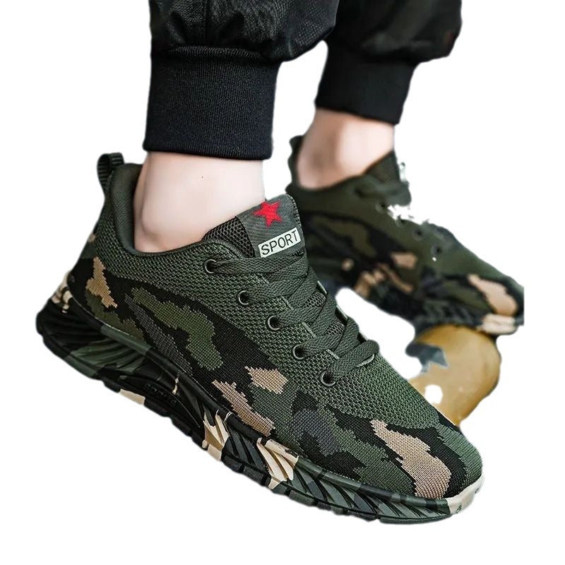 Camouflage Shoes, Outdoor Mountaineering Student Military Training Liberation Shoes, Construction Site Spring And Summer Men's Training Shoes, Labor Protection Shoes, Hiking Shoes
