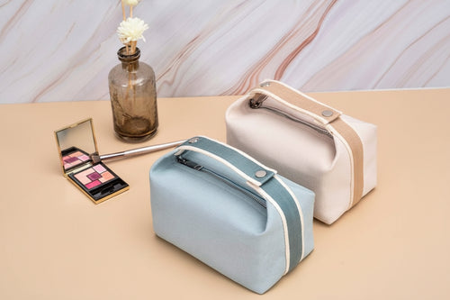 Wholesale Custom Design Logo Printing Plain Organizer Zipper Buckle Cotton Canvas Pouch Toilet Travel Cosmetic Bag