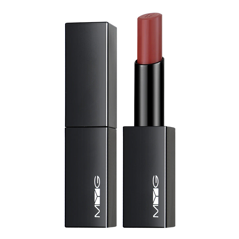 MYG Magnet Black Tube Matte Lipstick Lip Glaze Mud Moisturizing Not Easy To Fade Anti-sweat Eating Earth Color European And American Fashion Lipstick