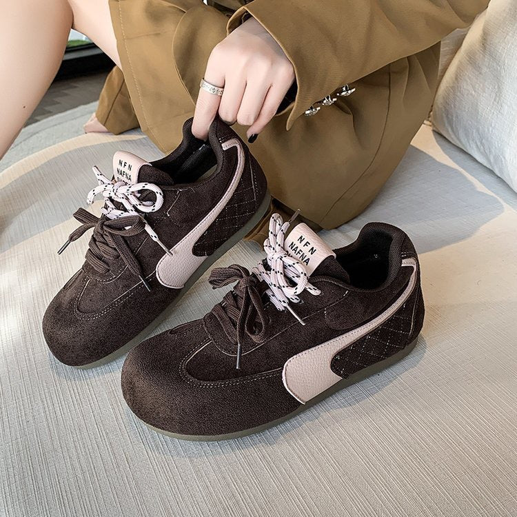 Ins Korean Style New Forrest Gump Shoes Women's 2025 Spring Sports Running Casual Shoes For Students Thick Sole German Training Shoes