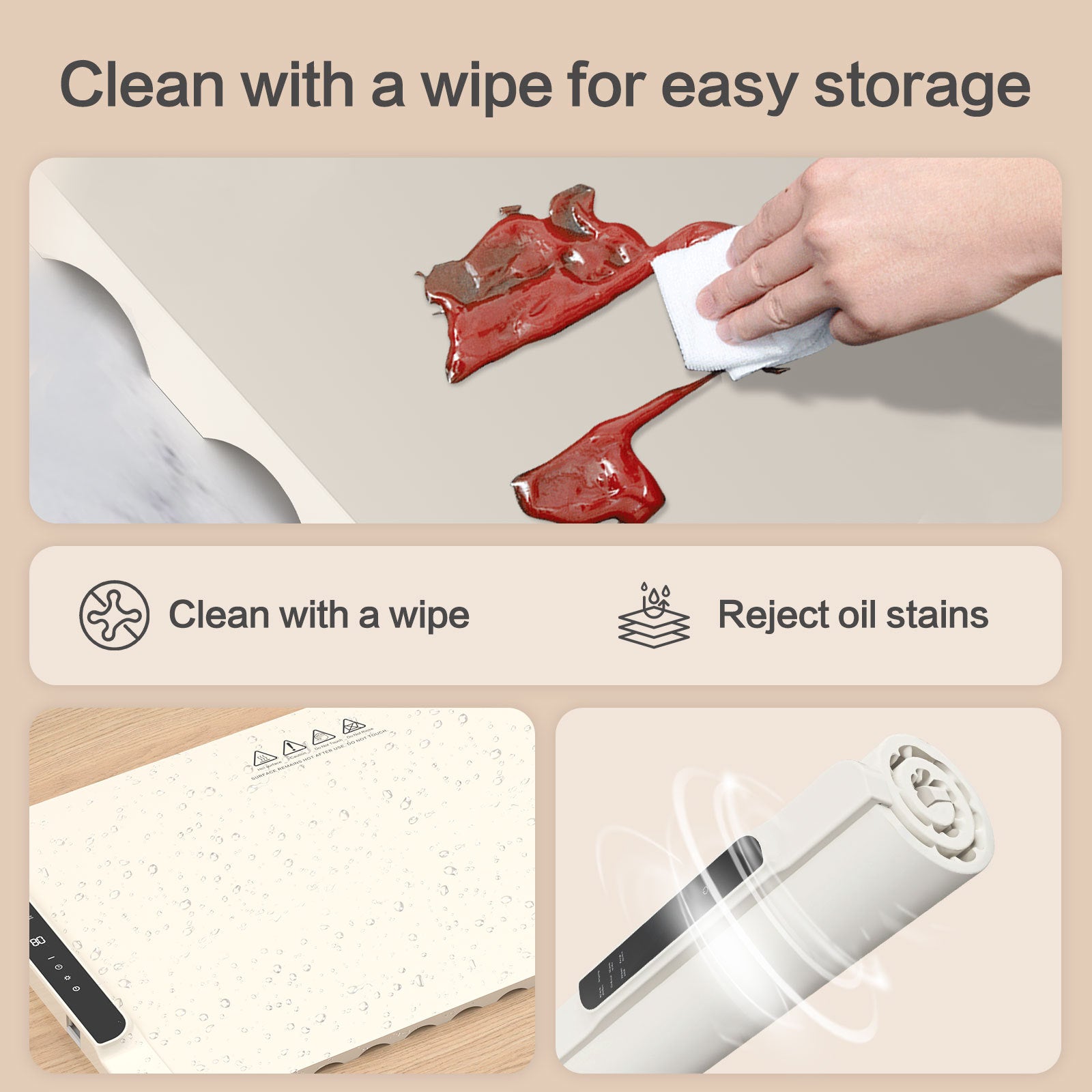 Flexible Heating Warming Board For Home Dining Table Mat Folding Multi-Functional Meal Warming Pad