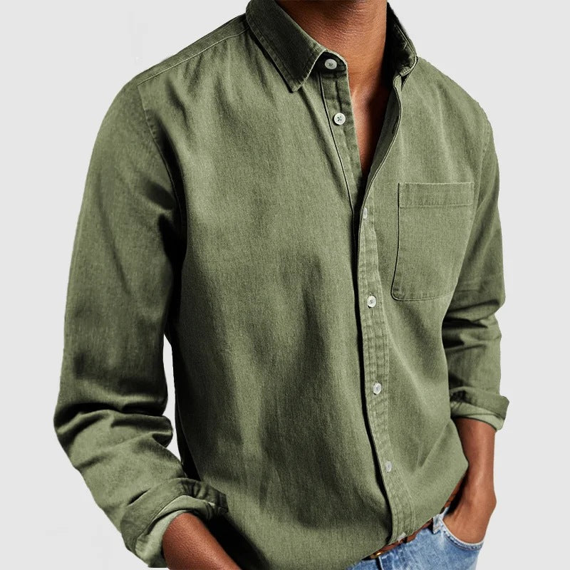2024 Cross-border Export E-commerce New Amazon Independent Station Men's Shirt New Long-sleeved Lapel Men's Shirt