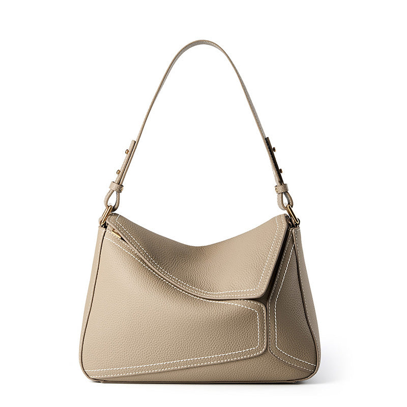 Bag Women's 2024 New Arrival Shoulder Underarm Bag Geometric Bag Women's Genuine Leather Pillow Bag Top Layer Cowhide Crossbody Bag