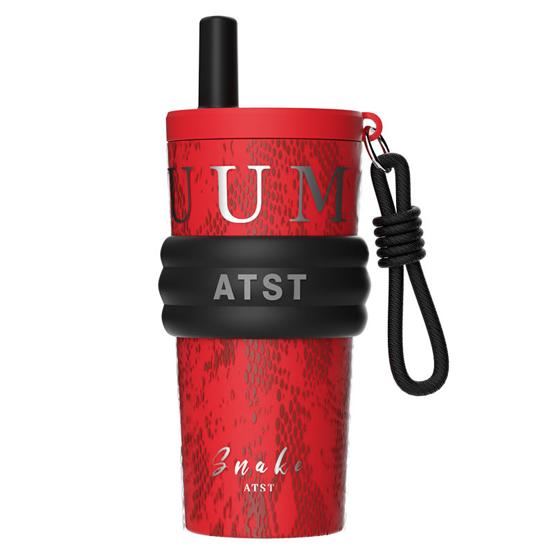 Insulated Cup 316 Stainless Steel Portable Coffee Cup For Women, High Aesthetic Value, Car-Mounted Straw Water Cup, Light Luxury Style, Wholesale 550ml