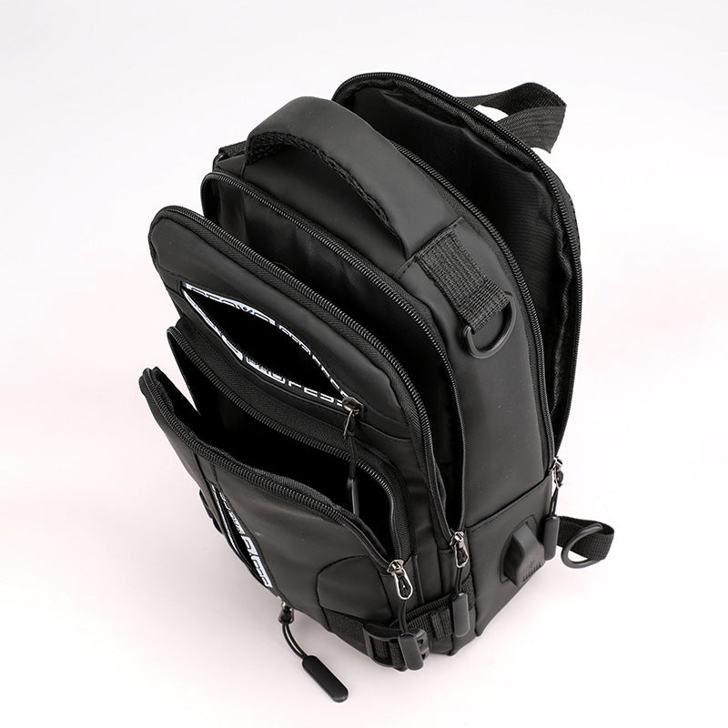 New Men's Multi-functional Chest Bag Fashion Casual Shoulder Messenger Bag Waterproof Space Cloth Small Backpack