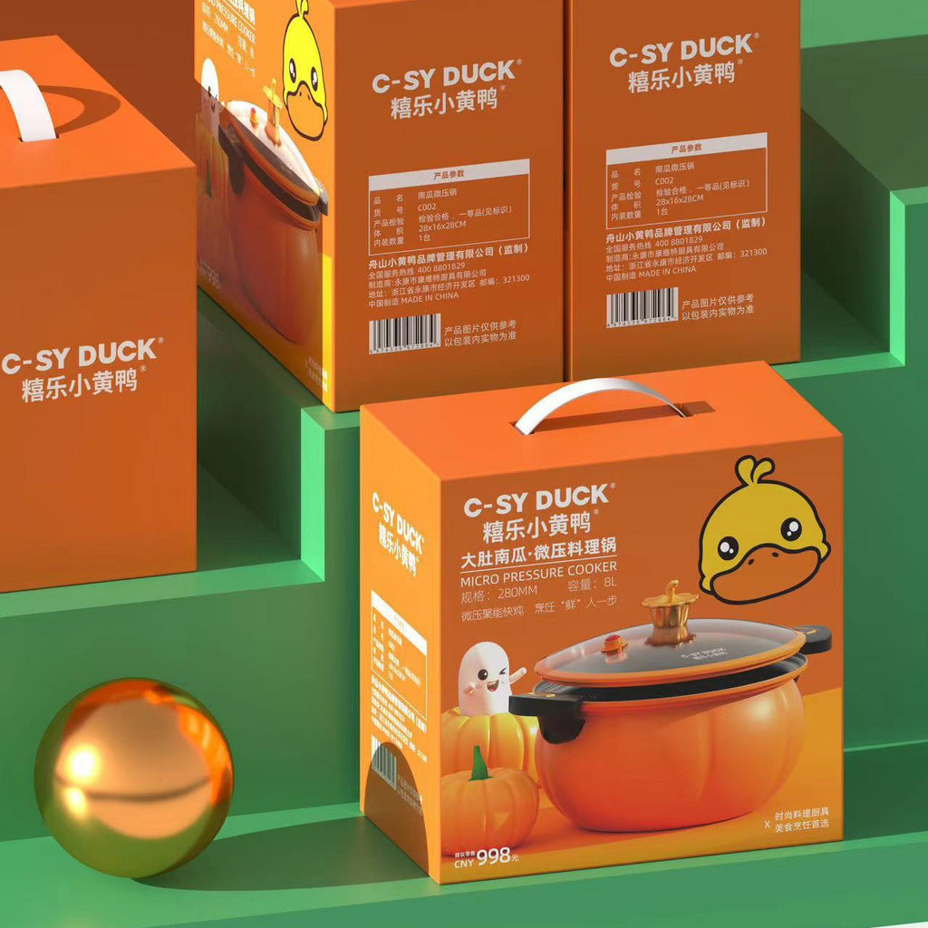 Household Small Yellow Duck Pumpkin Pot Micro Pressure Pot Braised Cooking Multi-function Pot Induction Cooker Universal Gift Soup Pot Stew Pot