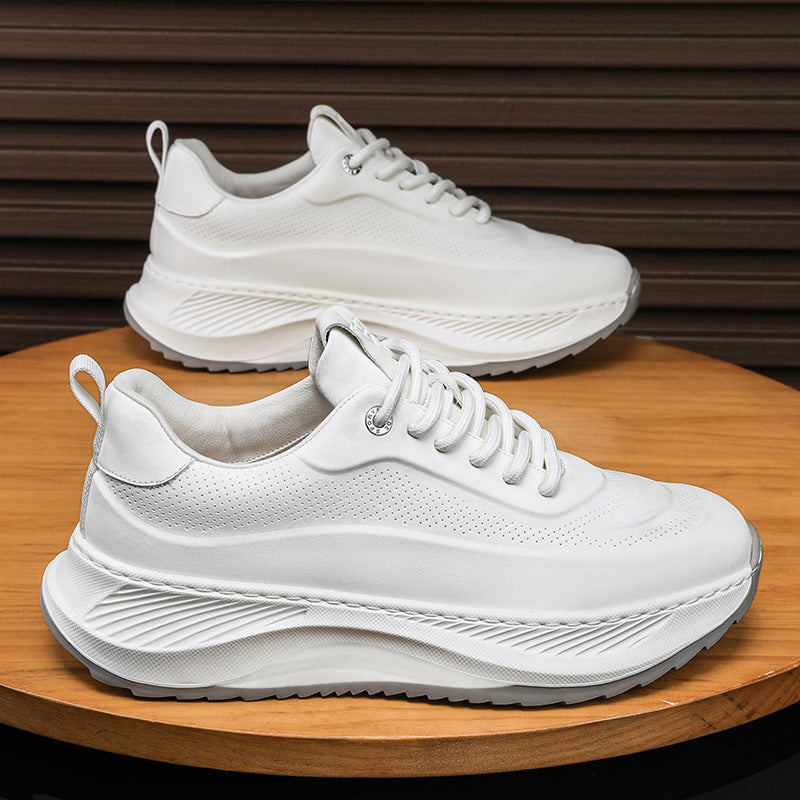 Men's Shoes, Large Size Leather Sports And Casual Shoes, Korean Style Heightening Dad Trendy Shoes, Cross-Border Foreign Trade Popular Thick-Soled Sneakers