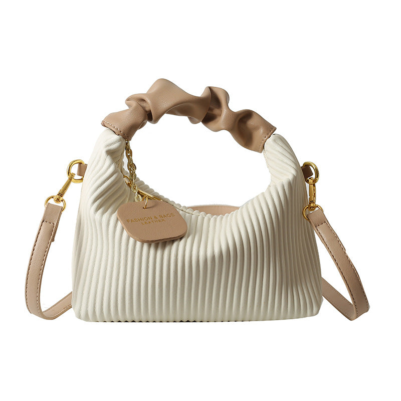 Textured Vertical Striped Handbag 2023 New Niche Design Shoulder Messenger Bag Western Style All-match Bag For Women Wholesale