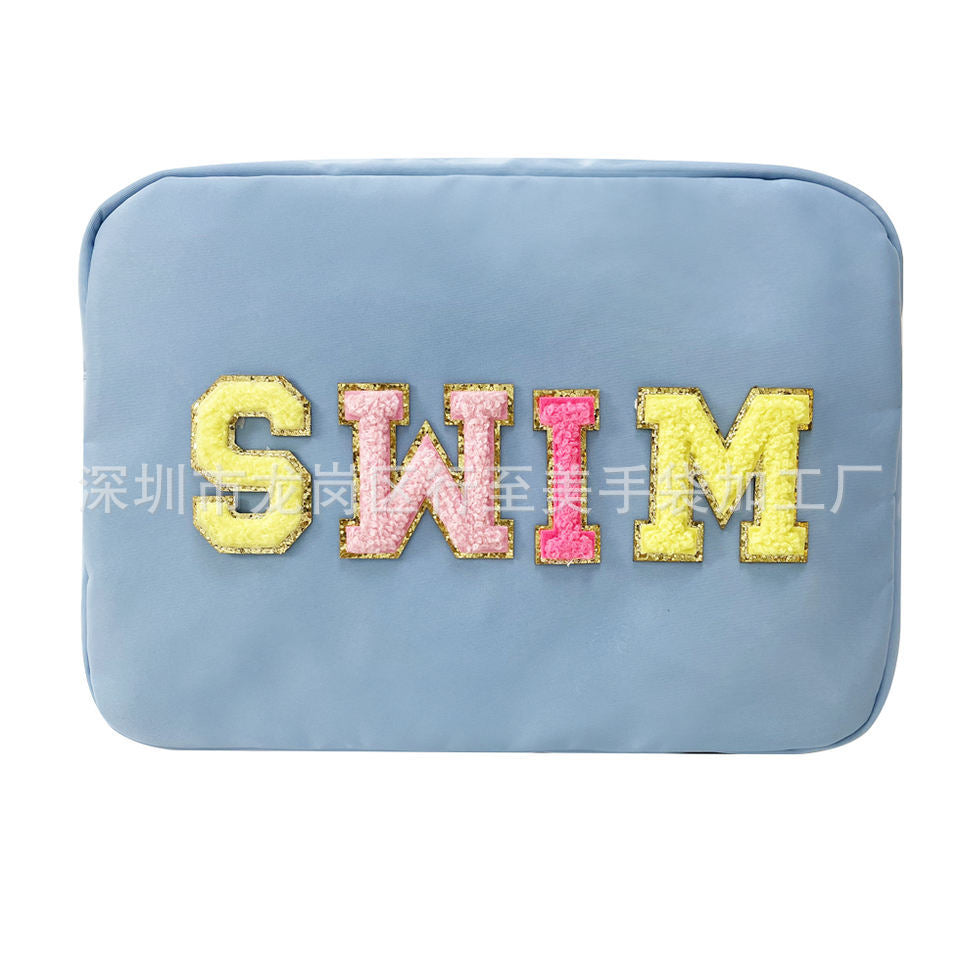 Customized Logo Wash Bag Waterproof Nylon Cosmetic Pouch Organizer Travel Storage Bag Zipper Toiletry Bag Handbag