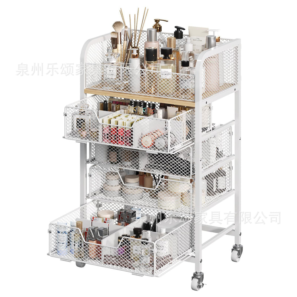 Cosmetic Cart Storage Rack Cosmetic Storage Box Multi-Layer Cosmetic Cabinet Movable Storage For Toiletries