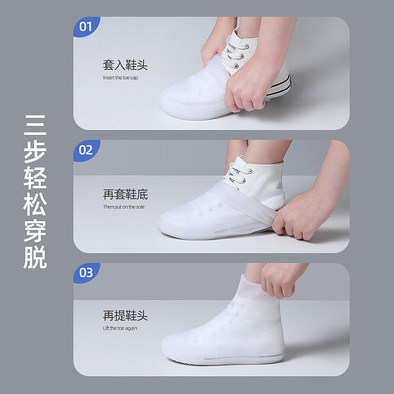 Rain Boots Men And Women Waterproof Rain Boots Rain Non-slip Thick Wear-resistant Silicone PVC Travel Water Shoes Rain Shoes Wholesale