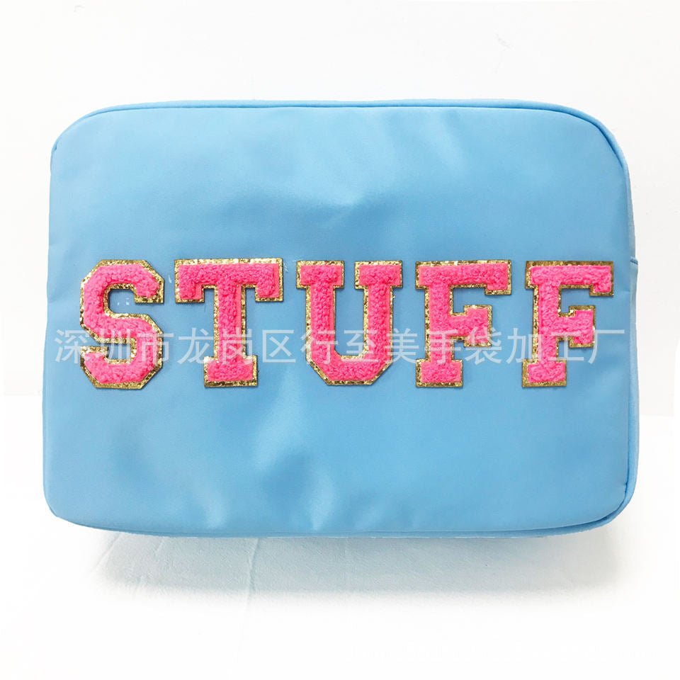 Customized Logo Wash Bag Waterproof Nylon Cosmetic Pouch Organizer Travel Storage Bag Zipper Toiletry Bag Handbag