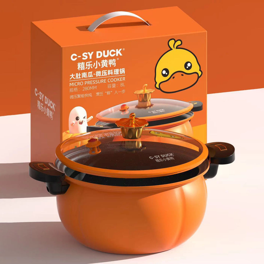 Household Small Yellow Duck Pumpkin Pot Micro Pressure Pot Braised Cooking Multi-function Pot Induction Cooker Universal Gift Soup Pot Stew Pot