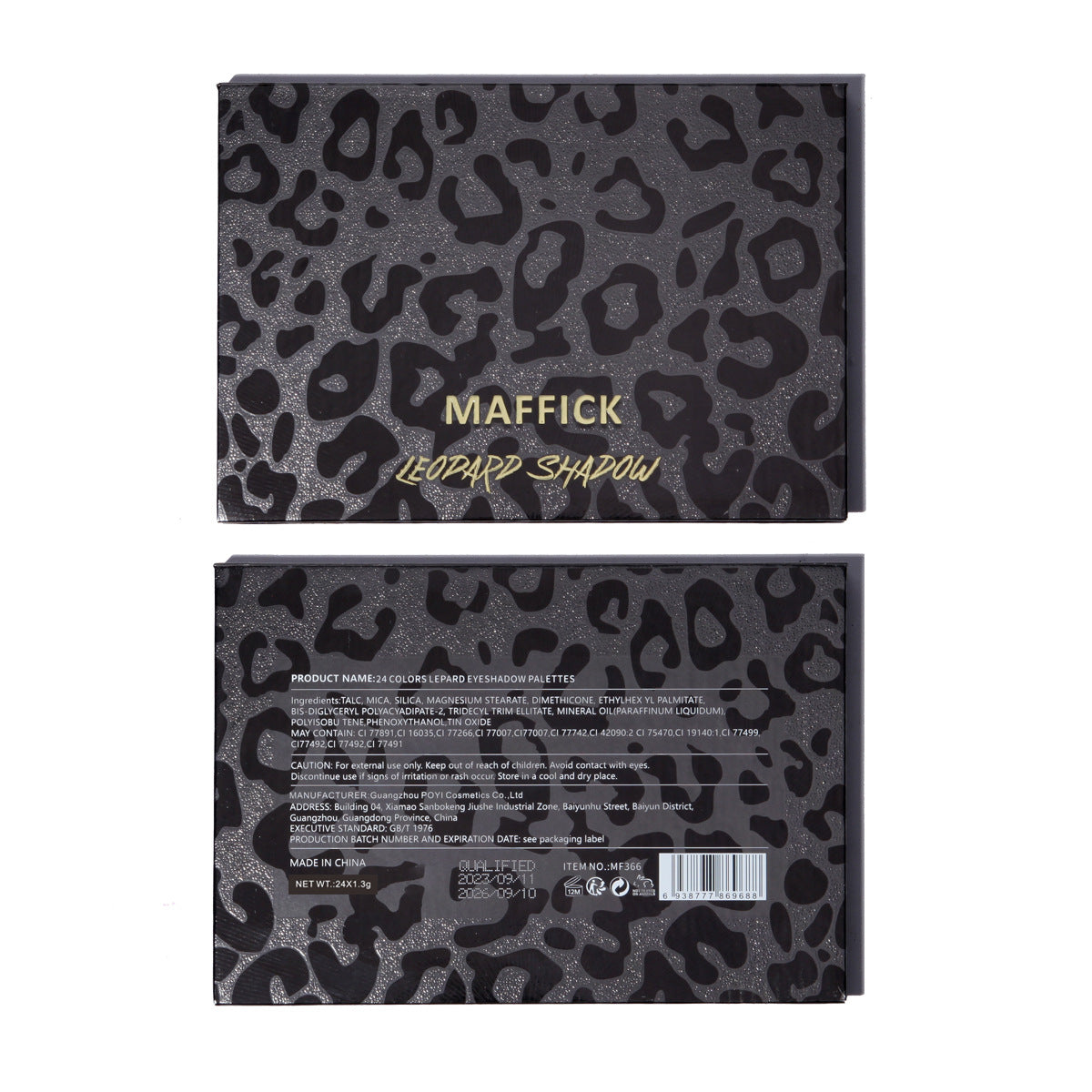 Cross-border Explosions MAFFICK 24 Color Leopard Eye Shadow Palette Chameleon Pearlescent Matte Makeup Effect Lasting Wholesale