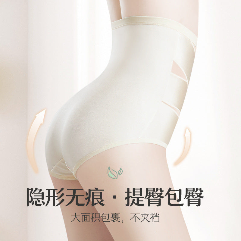 Wholesale Explosive Cross Bandage High Waist Ice Silk Belly Pants Women's Thin Breathable Ladies Body Shaping Underwear Support