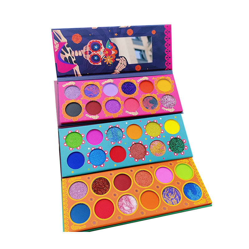 Cross-Border Export New 12-Color Eye Shadow Palette Pearlescent Matte Glitter Sequin Makeup Palette Stage Makeup Palette Customization