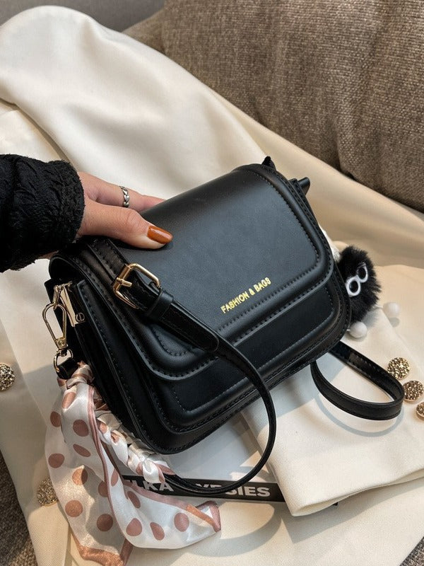 Niche Design Simple Solid Color Texture Popular Messenger Bag Japanese Multi-layer Small Square Bag Women's All-match Shoulder Bag
