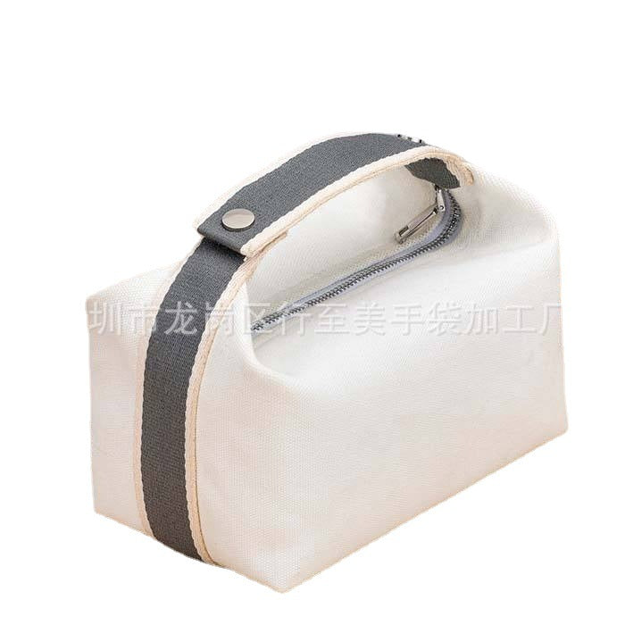 Wholesale Custom Design Logo Printing Plain Organizer Zipper Buckle Cotton Canvas Pouch Toilet Travel Cosmetic Bag
