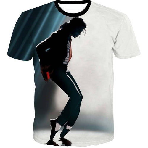 Spring And Summer New Men's Short Sleeve Printed 3D Michael Jackson T-shirt