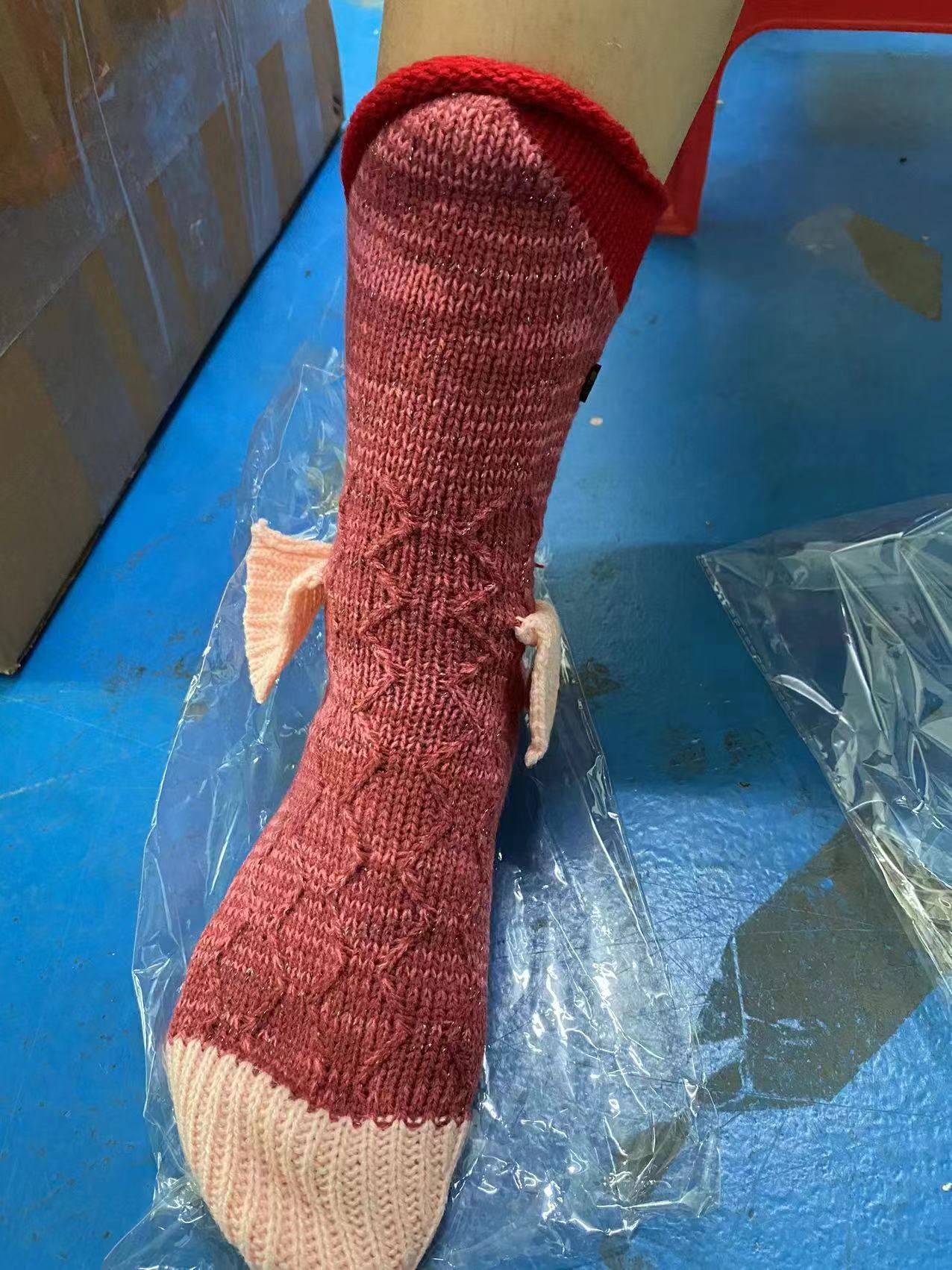 Christmas Knitted Crocodile Socks Cross-border Explosive Animal Funny Socks Including Adults And Children One Size