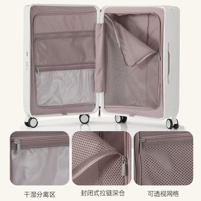 High-Value Ins Solid Color Cartoon Trolley Suitcase For Men And Women 20inch / 24inch Travel Luggage With Combination Lock